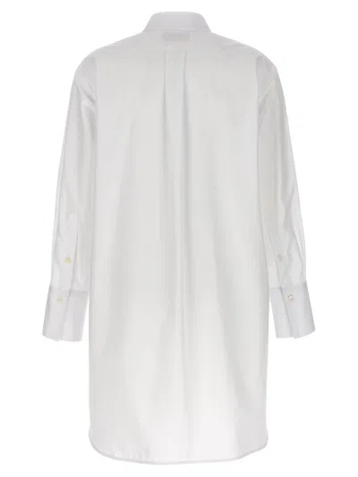 Alberto Biani White Long Plastron Tuxedo Shirt In White