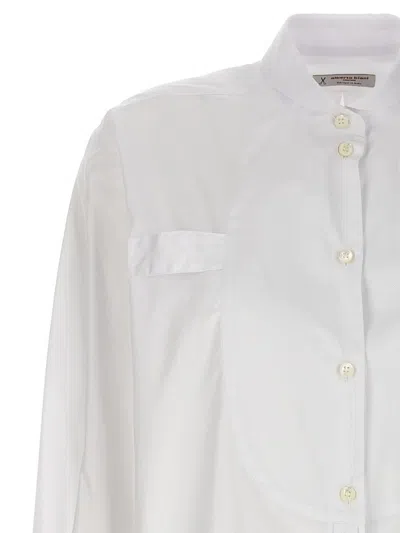 Alberto Biani White Long Plastron Tuxedo Shirt In White