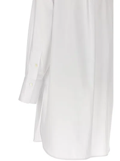 Alberto Biani White Long Plastron Tuxedo Shirt In White