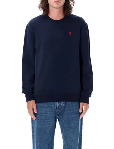 Shop Ami Alexandre Mattiussi Ami Paris Ami De Coeur Sweatshirt In Nautic Blue