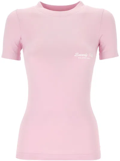 Shop Balenciaga T-shirts And Polos In Pink