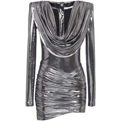 Shop Balmain Dresses In Silver