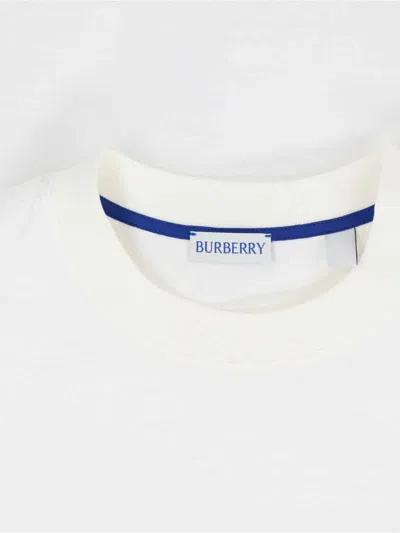 Burberry Mens Salt Ekd-embroidered Short-sleeve Cotton-jersey T-shirt In White