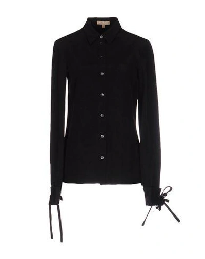 Shop Michael Kors Solid Color Shirts & Blouses In Black