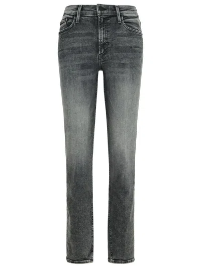 Mother The High Waisted Rascal Slice Undone Hem Friday The 13th Jeans In Grey
