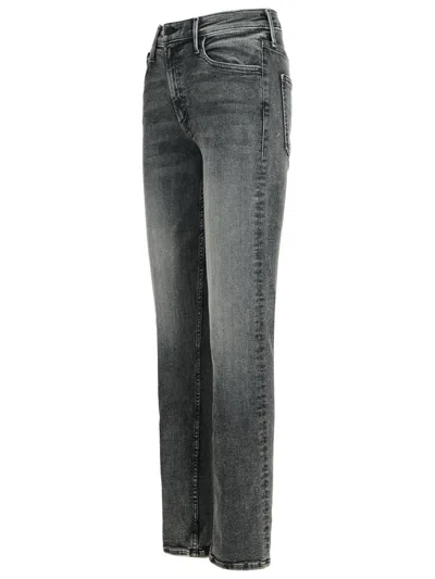 Mother The High Waisted Rascal Slice Undone Hem Friday The 13th Jeans In Grey