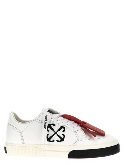 Off-white White New Low Vulcanized Leather Sneakers In Multicolor