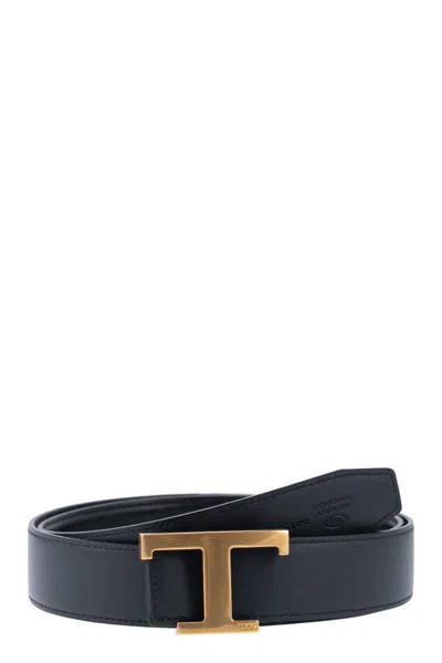 Tod's Men's Xcwtsb10100rbr Cint New T Timeless Revers In Black/blue