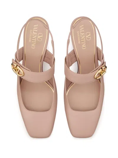 Shop Valentino Garavani "vlogo" Heeled Shoes With Back Strap In Pink