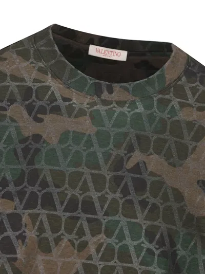 Shop Valentino Garavani T-shirt And Polo In Camou/army