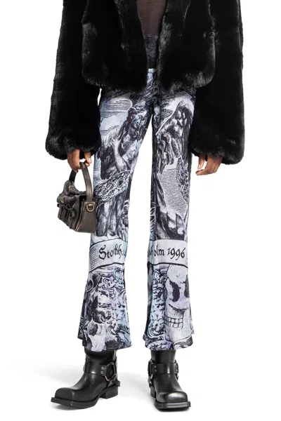 Acne Studios Printed High-rise Flared Pants In Grey
