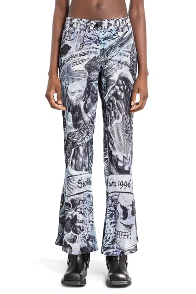Acne Studios Printed High-rise Flared Pants In Grey