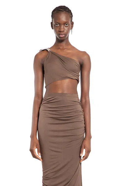 Rick Owens Woman Beige Tops In Beige