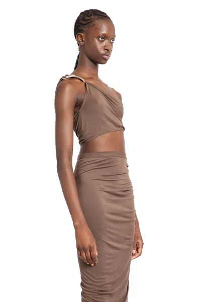 Rick Owens Woman Beige Tops In Beige