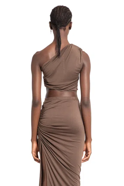 Rick Owens Woman Beige Tops In Beige
