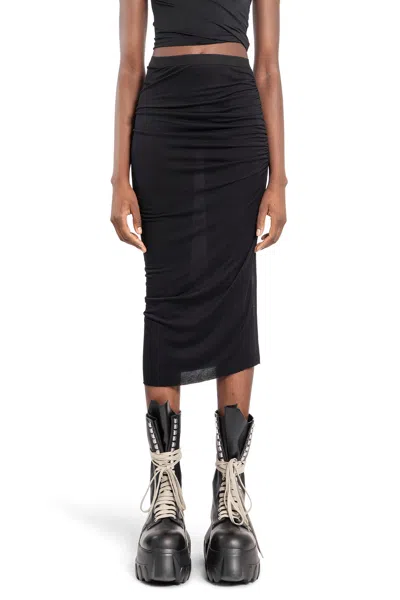 Rick Owens Lilies Svita Midi Skirt In Black