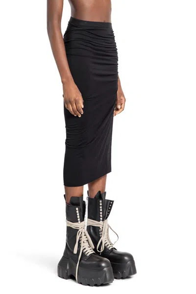 Rick Owens Lilies Svita Midi Skirt In Black