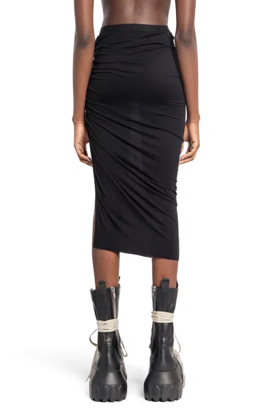 Rick Owens Lilies Svita Midi Skirt In Black
