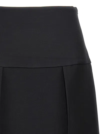 Khaite Kidd Pleated Leather Midi Skirt