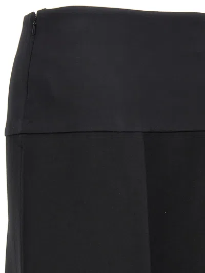Khaite Kidd Pleated Leather Midi Skirt