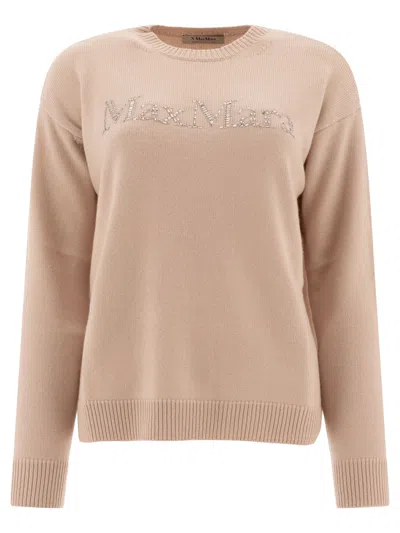 Shop Max Mara S "kassel" Wool And Cashmere Sweater With Logo