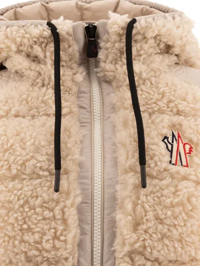 Shop Moncler Grenoble Shearling Down Vest