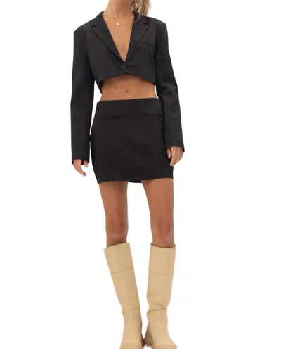 Pretty Garbage It's Just Business Cropped Blazer In Black In Black