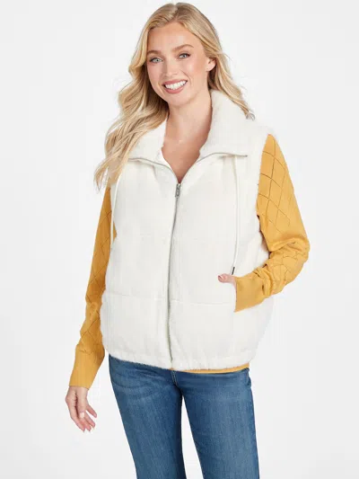 Guess Factory Darleen Faux-fur Vest In White