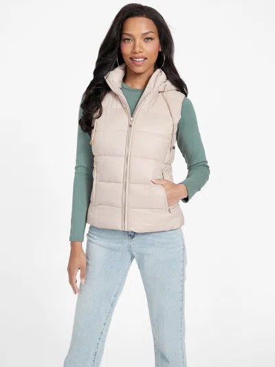 Guess Factory Alberta Padded Vest In Beige