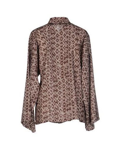 Shop Michael Kors Patterned Shirts & Blouses In Brown