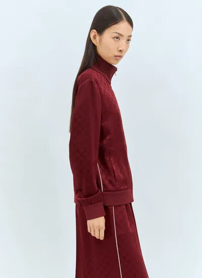 Gucci Women Gg Jacquard Zip-up Jacket In Red