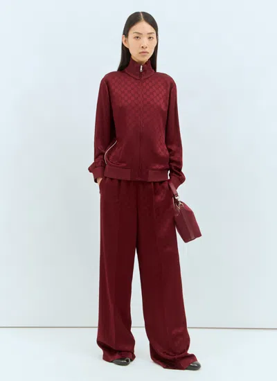 Gucci Women Gg Jacquard Zip-up Jacket In Red