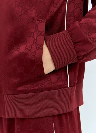 Gucci Women Gg Jacquard Zip-up Jacket In Red