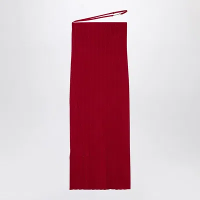 Jacquemus La Jupe Pralu Knitted Midi Skirt In Red