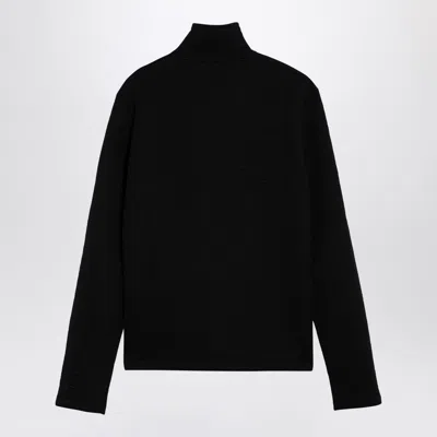 Jil Sander Logo-patch Turtleneck Sweater In Black