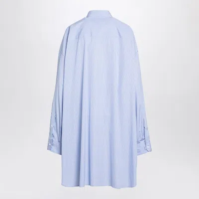 Maison Margiela Blue Striped Shirt In Cotton Poplin In Blue