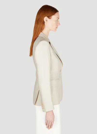 Max Mara Women Alpaca Single Breasted Blazer In Cream