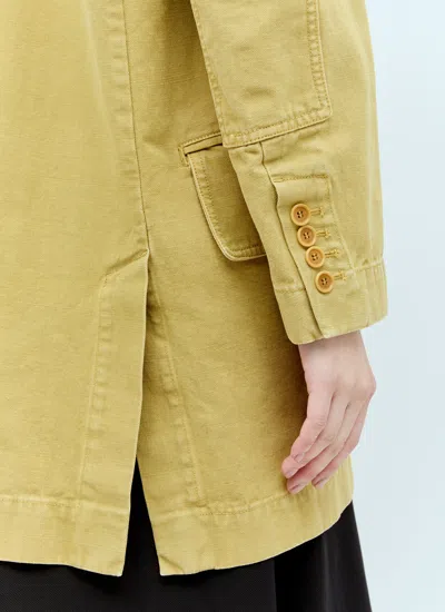 Max Mara Oversized Canvas Blazer In Yellow