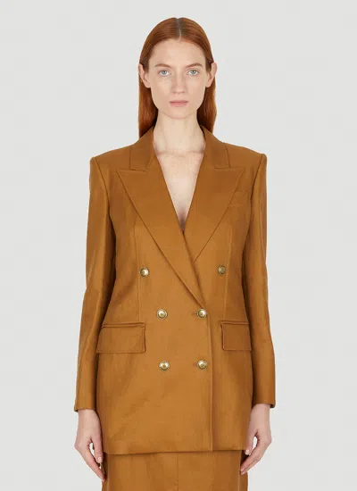 Max Mara Women Verace Double Breasted Blazer In Brown