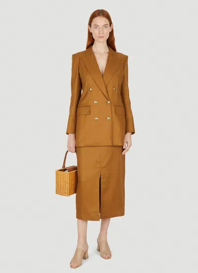 Max Mara Women Verace Double Breasted Blazer In Brown