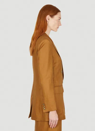 Max Mara Women Verace Double Breasted Blazer In Brown