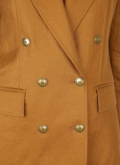 Max Mara Women Verace Double Breasted Blazer In Brown