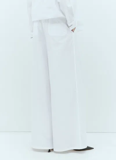 Max Mara Wide Poplin Pants In White