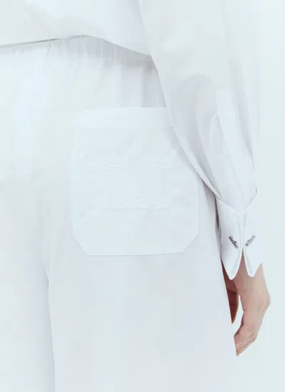Max Mara Wide Poplin Pants In White