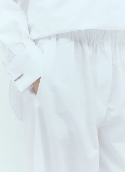 Max Mara Wide Poplin Pants In White