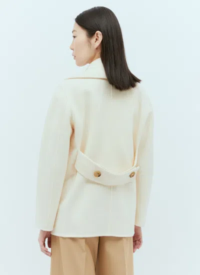 Max Mara Wool And Cashmere Pea Coat In Multicolor