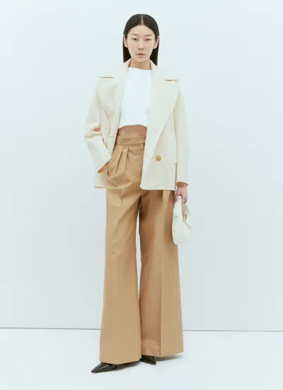 Max Mara Wool And Cashmere Pea Coat In Multicolor