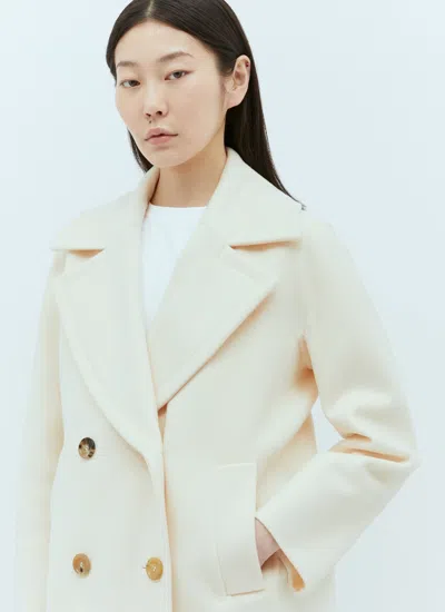 Max Mara Wool And Cashmere Pea Coat In Multicolor