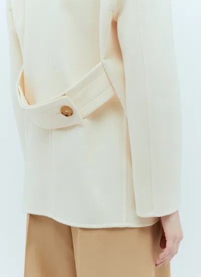 Max Mara Wool And Cashmere Pea Coat In Multicolor