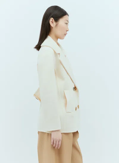 Max Mara Wool And Cashmere Pea Coat In Multicolor